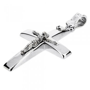 Λευκόχρυσος  σταυρός Κ9 με αλυσίδα