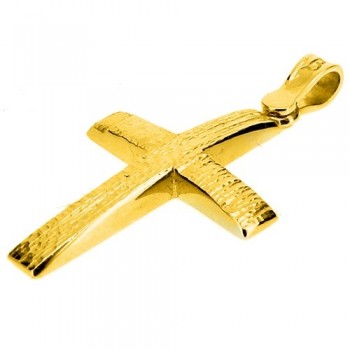 Χρυσός σταυρός Κ9 με αλυσίδα