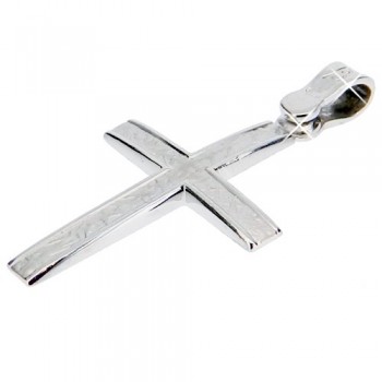 Λευκόχρυσος  σταυρός Κ9 με αλυσίδα