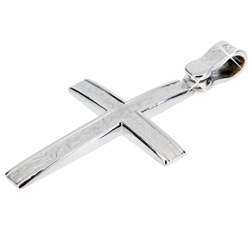 Λευκόχρυσος  σταυρός Κ9 με αλυσίδα