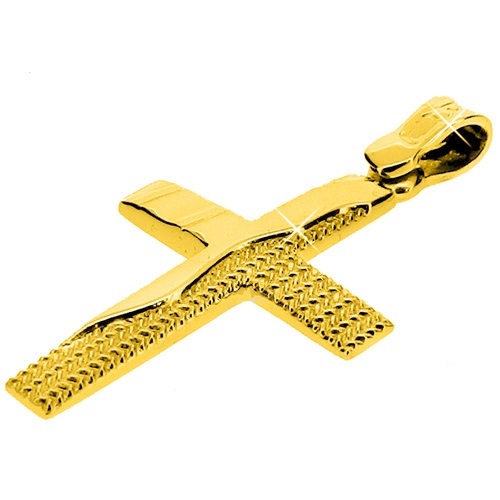 Χρυσός σταυρός Κ9 με αλυσίδα