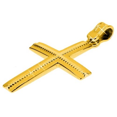 Χρυσός σταυρός Κ9 με αλυσίδα