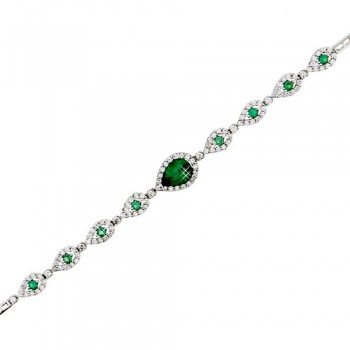 Λευκόχρυσο βραχιόλι σταγόνες Κ14