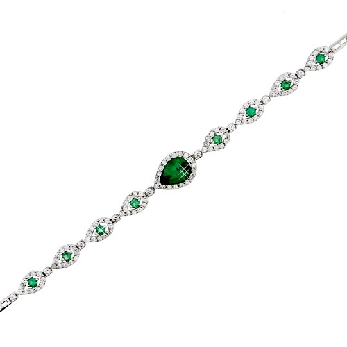 Λευκόχρυσο βραχιόλι σταγόνες Κ14