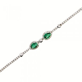 Λευκόχρυσο βραχιόλι ριβιέρα Κ14 με σταγόνες