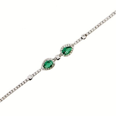 Λευκόχρυσο βραχιόλι ριβιέρα Κ14 με σταγόνες