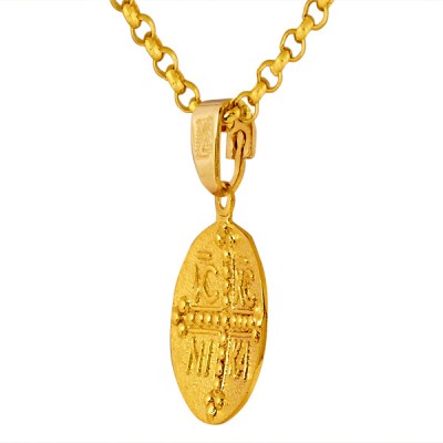 Χρυσό φυλαχτό διπλής όψης Κ14