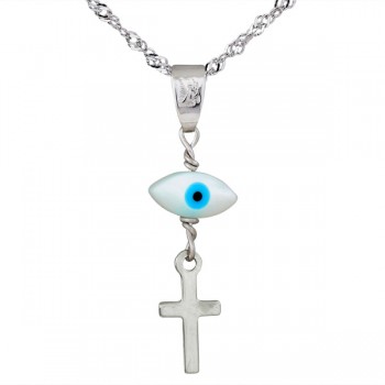 Λευκόχρυσο μενταγιόν με αλυσίδα