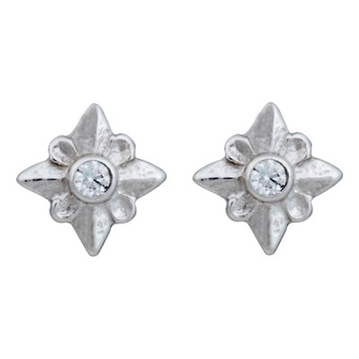 Λευκόχρυσα  σκουλαρίκια Κ14