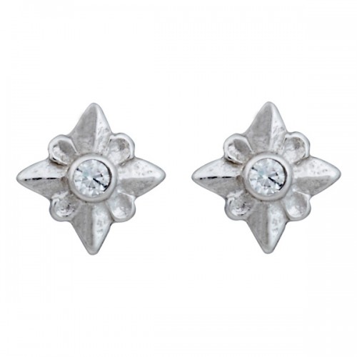 Λευκόχρυσα  σκουλαρίκια Κ14