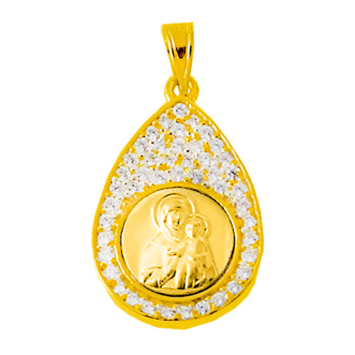 Χρυσό φυλαχτό Κ9 με ζιργκόν