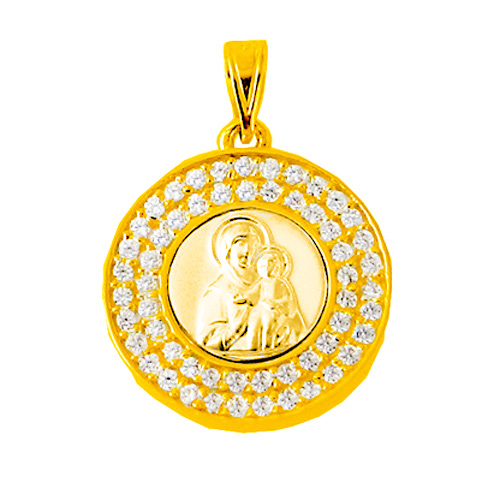 Χρυσό φυλαχτό Κ9 με ζιργκόν