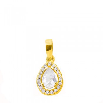 Χρυσό μενταγιόν Κ14 με ζιργκόν