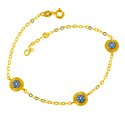 Χρυσό βραχιόλι Κ14 με ζιργκόν