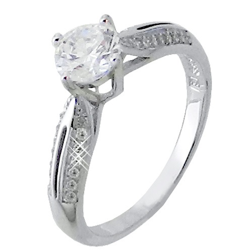 Ασημένιο μονόπετρο δαχτυλίδι 925