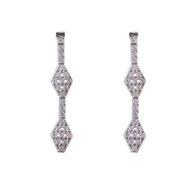 Λευκόχρυσα σκουλαρίκια νυφικά Κ14 με ζιργκόν