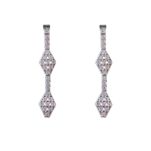 Λευκόχρυσα σκουλαρίκια νυφικά Κ14 με ζιργκόν