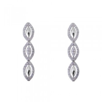 Λευκόχρυσα νυφικά σκουλαρίκια Κ14 με ζιργκόν