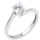 Λευκόχρυσο μονόπετρο δαχτυλίδι Κ14 με ζιργκόν