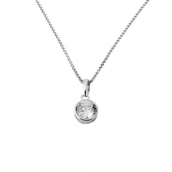 Λευκόχρυσο μενταγιόν Κ14 με αλυσίδα