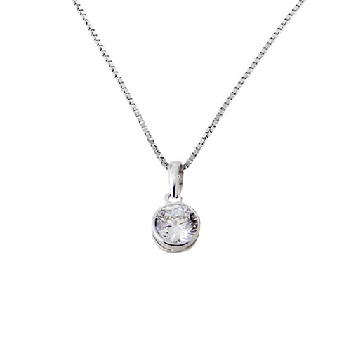 Λευκόχρυσο μενταγιόν Κ14 με αλυσίδα