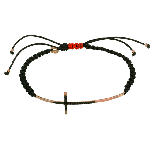 Μακραμέ βραχιόλι με ροζ χρυσό Κ9