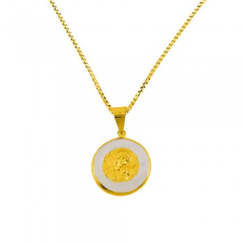 Χρυσό φυλαχτό Κ14 με αλυσίδα