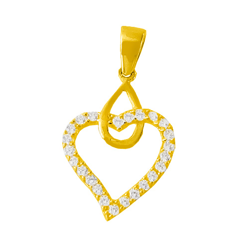 Χρυσό μενταγιόν Κ14 με ζιργκόν