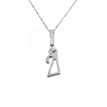 Λευκόχρυσο μενταγιόν "μονόγραμμα" Κ14 με αλυσίδα