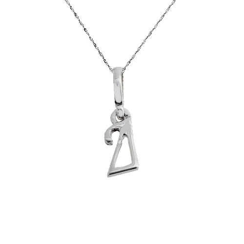 Λευκόχρυσο μενταγιόν "μονόγραμμα" Κ14 με αλυσίδα