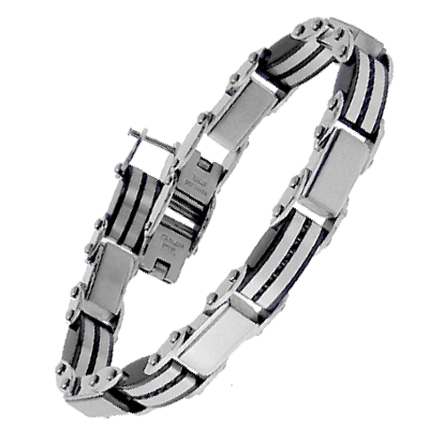 Ατσάλινο ανδρικό βραχιόλι διπλής όψης